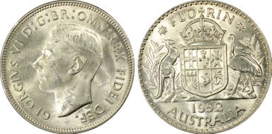 1952(m) Florin KM-48  Ag MS63