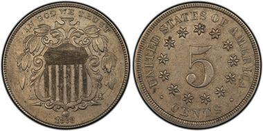1868 5C Rev of 1868 FS-905 AU53