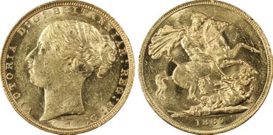 1887-M Sov S-3857C   Y. Head / St. George MS62