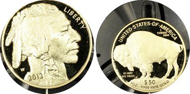 2013-W $50 American Buffalo  .9999 Fine Gold First Strike PR70DCAM