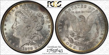 1878 7TF $1 R78, VAM 84, Line Under 8 MS63