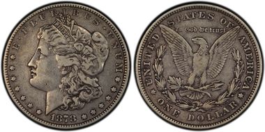 1878 8TF $1 VAM 14.14, Eye Chip VF30