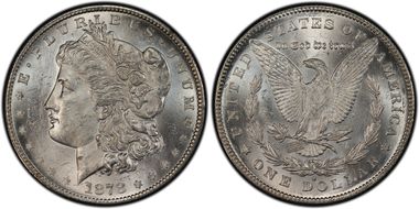 1878-S $1 VAM 17A, Denticle Clash MS64