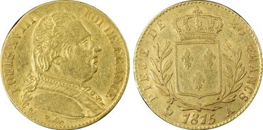 1815-A 20 Fr Gad-1026 Louis XVIII AU55