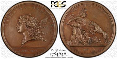 1783 AE Medal Betts-615, Libertas Americana MS65BN