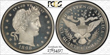 1898 25C PR67DCAM