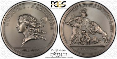 1976 Medal Libertas Am. Silver  Copy of Original Design MS67