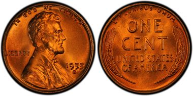 1955-S 1C MS67+ RD