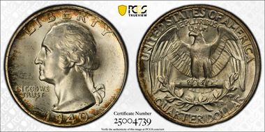 1940-D 25C FS-502, Repunched Mintmark MS67