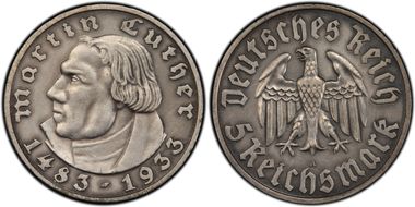 1933-A 5 Mk Luther Matte J-353 PR61