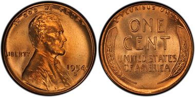 1954-S 1C MS67+ RD