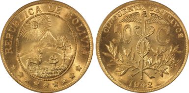 1942 50C KM-182a.1 MS66RD