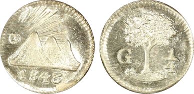 1843-G 1/4 R KM-1 MS65