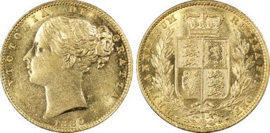 1880-S Sov S-3855 Shield AU58