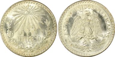 1945-M Peso KM-455 Ag MS67