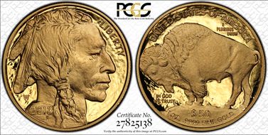 2013-W $50 American Buffalo  .9999 Fine Gold First Strike PR70DCAM