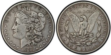 1883 $1 VAM 10, Sextupled Stars VF25