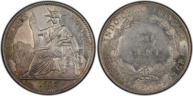 1936 50C Lec-261 AU58