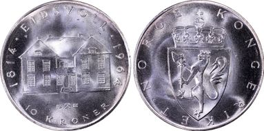 1964 10 Kr Constitution MS66+