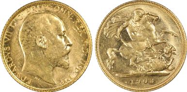 1903-S 1/2 Sov S-3977A AU55