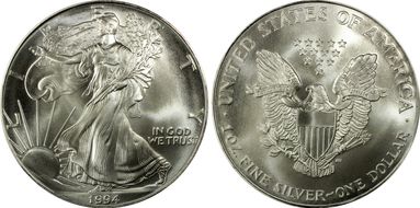 1994 $1 Silver Eagle MS69