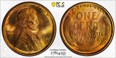 1909 1C Lincoln MS65RD