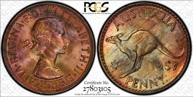 1957 Y. (p) 1D MS65RB