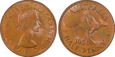 1955(p) 1/2D No Dot MS64BN