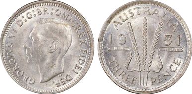 1951(m) 3D KM-44  Ag MS64