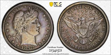 1898-S 25C VF35