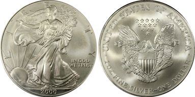 2000 $1 Silver Eagle MS69