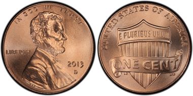 2013-D 1C Shield MS67RD