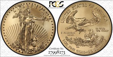 2013-W $50 Burnished Gold Eagle First Strike SP69
