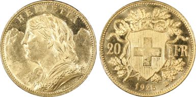 1925 B 20 Fr KM-35.1  Au MS64+