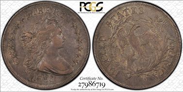 1798 $1 BB-82, Small Eagle AU50