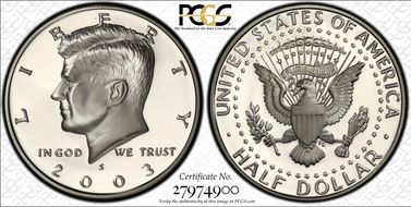 2003-S 50C Silver PR70DCAM