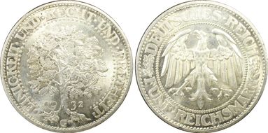 1932-G 5 Mk Oak Tree J-331 MS65