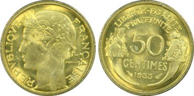 1933 50C 9 ouvert MS65