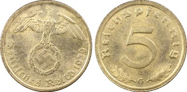 1939-G 5 Pfg J-363 MS64