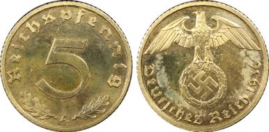 1936-A 5 Pfg J-363 PR66