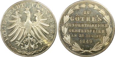1849 2 Gul Goethe's Birth KM-343 PR63CAM
