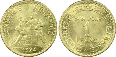 1924 1 Fr Gad-468 4 Fermé F-218 MS65