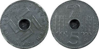 1940-A 5 Pfg Military Issue MS63