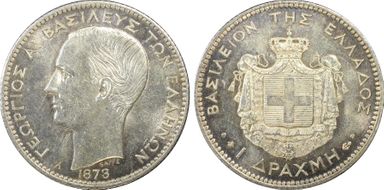 1873-A Drachma KM-38  Ag MS62