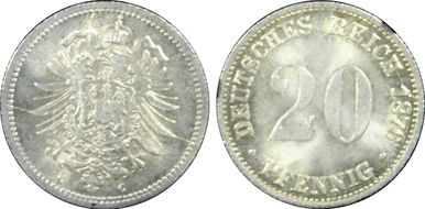 1876-C 20 Pfg J-5 MS66