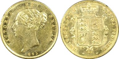 1865 1/2 Sov S-3860 AU55