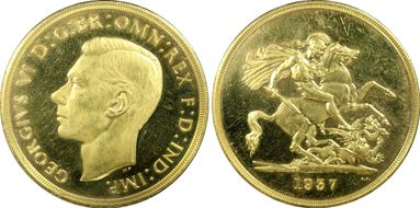 1937 £5 S-4074 PR63DCAM