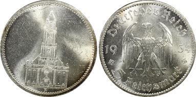 1934-A 5 Mk Potsdam N/D J-357 MS63+