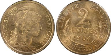 1908 2C Gad-107 MS65RD