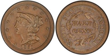1851 1/2C Cohen 1 MS63BN